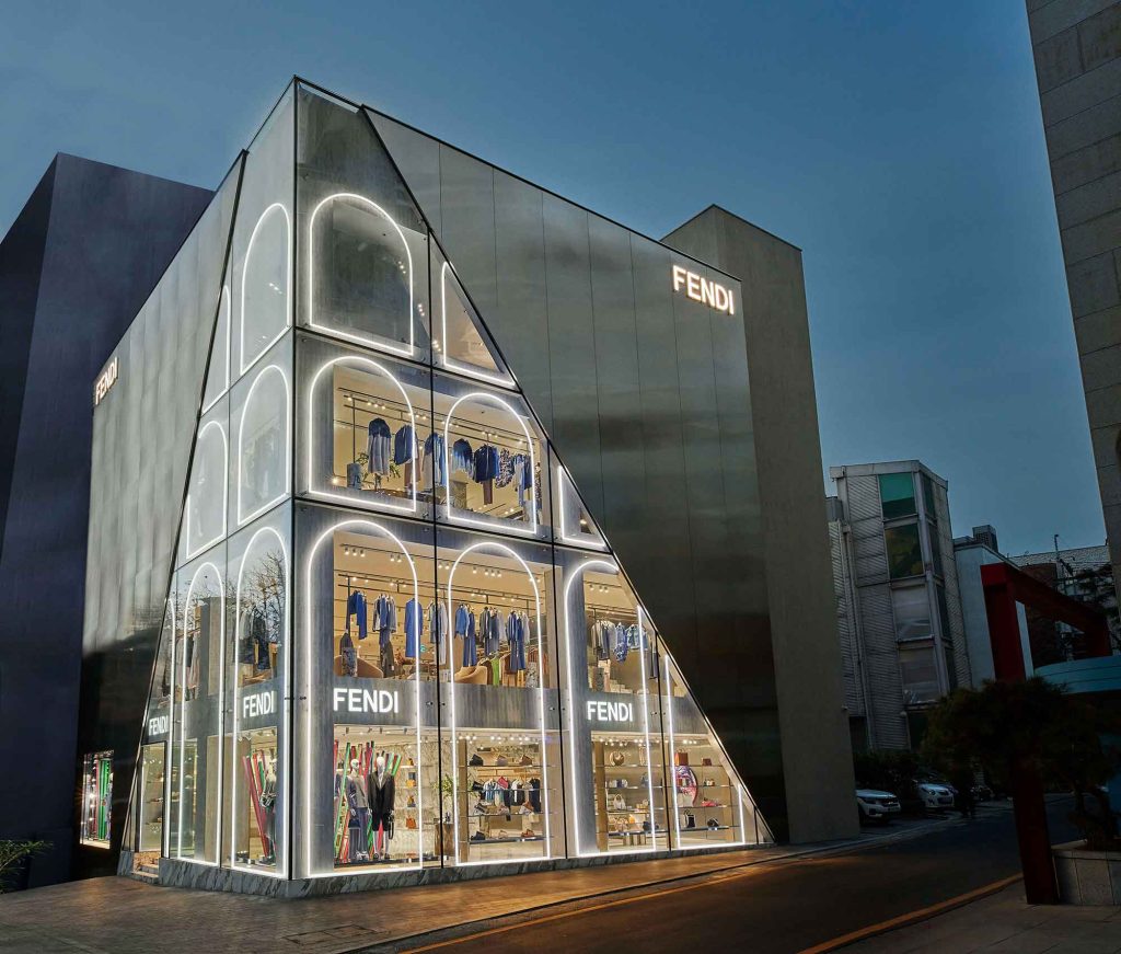 Fendi Store  Retail facade, Storefront design, Store design