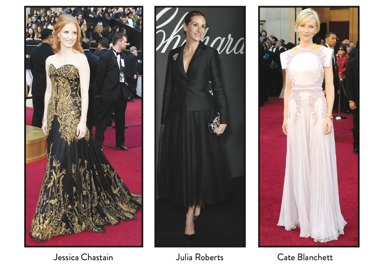 Jessica Chastain, Julia Roberts and Cate Blanchett on the red carpet.