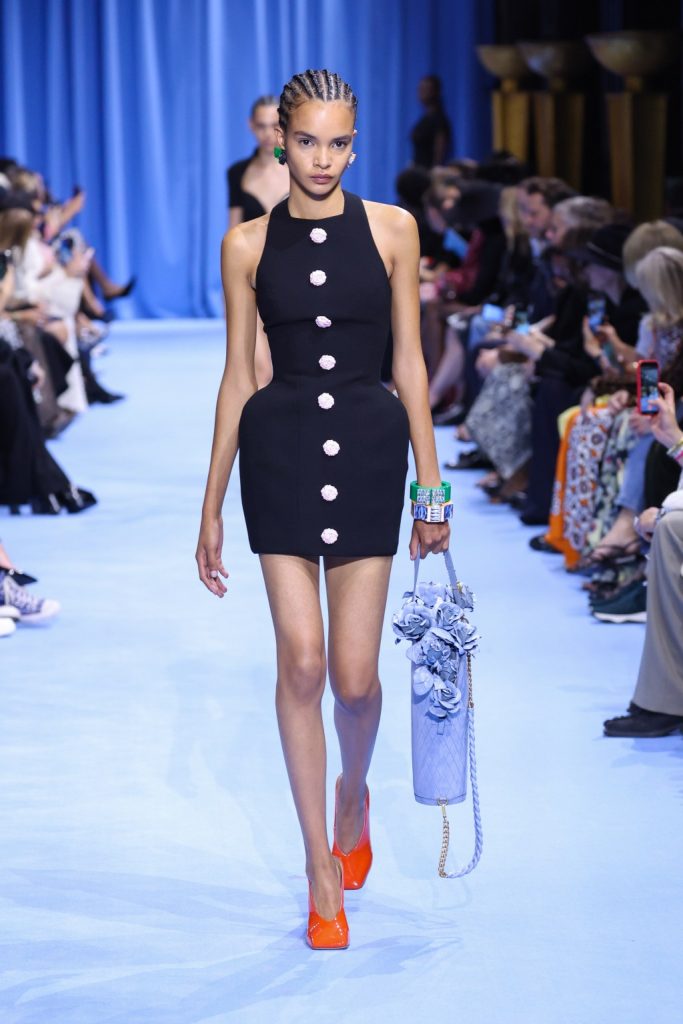 A model walks the runway during the Pierre Balmain show part of