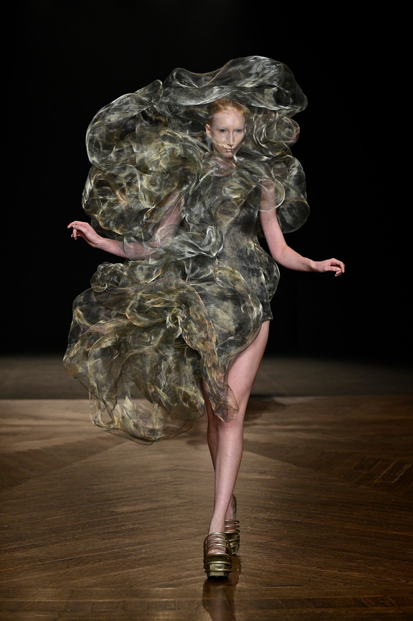 A model walks the runway during the Iris Van Herpen ‘Sympoiesis’ Haute Couture Fall/Winter 2025 show as part of Paris Fashion Week on July 07, 2025 in Paris, France. (Photo: Kristy Sparow/Getty Images)