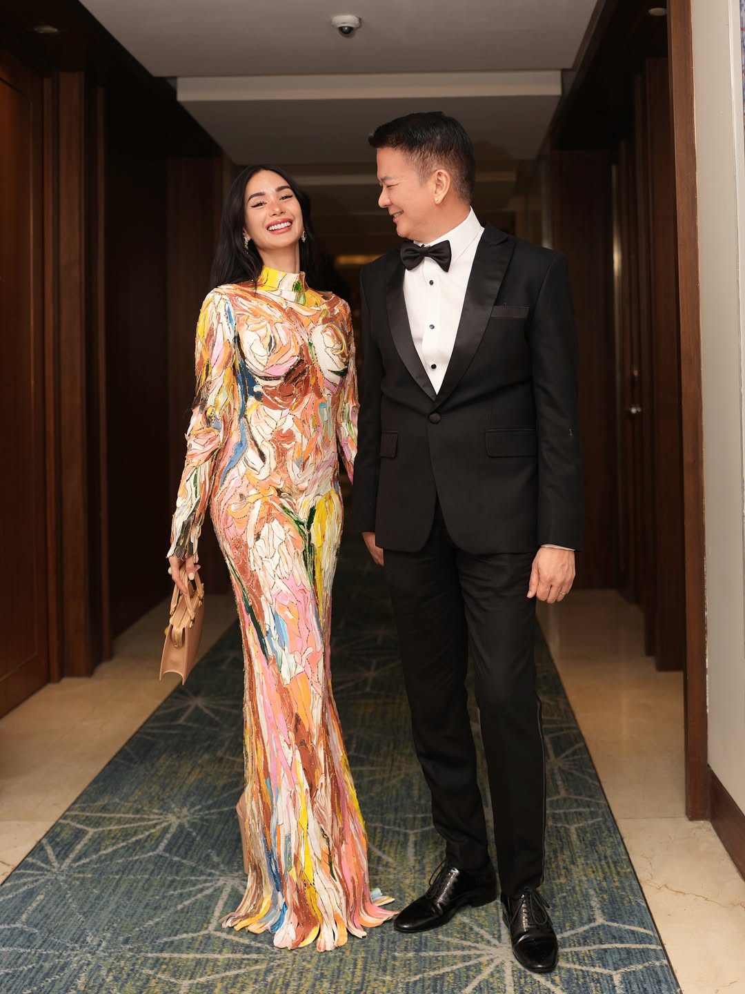 Heart Evangelista (pictured with her husband Francis Escudero) attended the GMA Gala 2025 in an artsy Schiaparelli haute couture dress