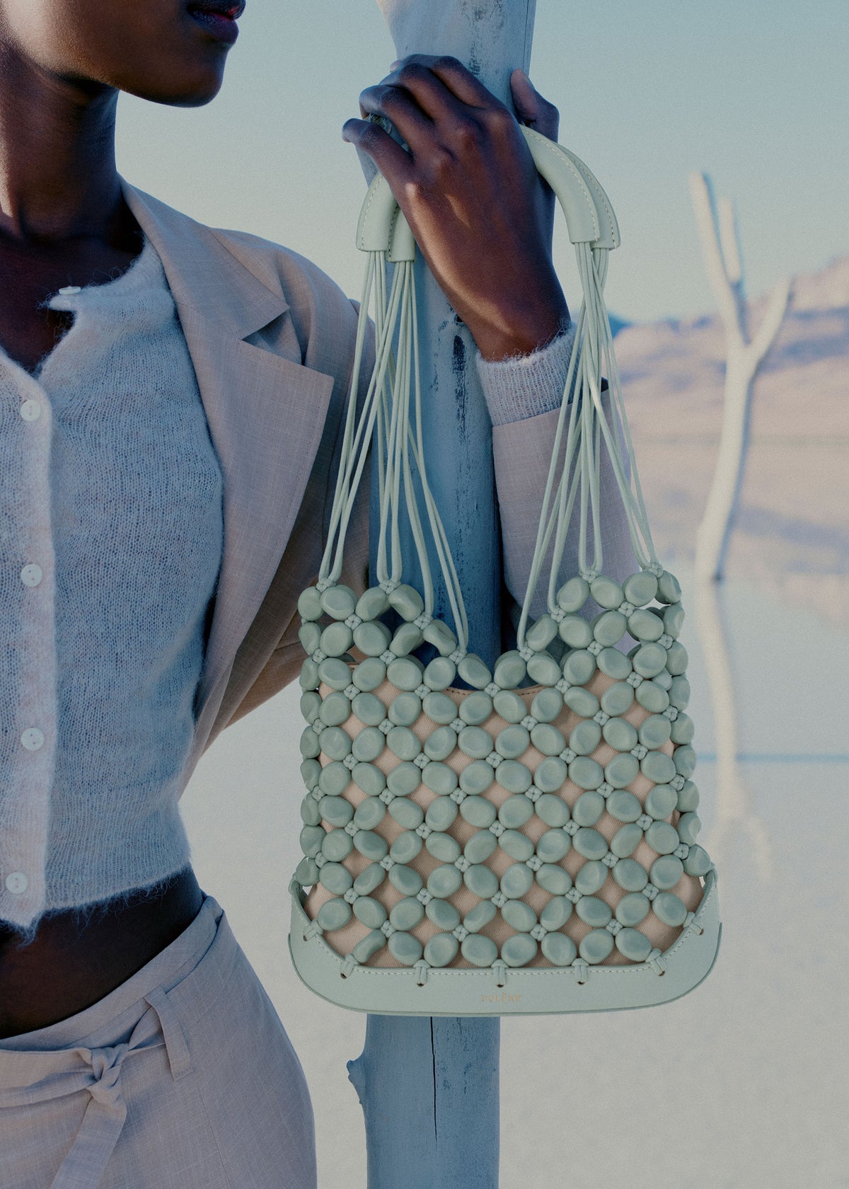 Polène Solé bag in sea foam