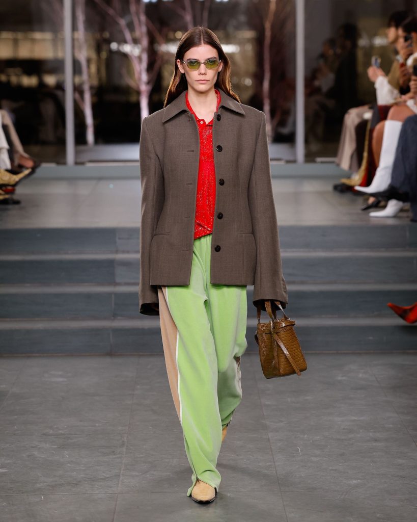 Tory Burch Fall/Winter 2025 collection - track pants on the runway