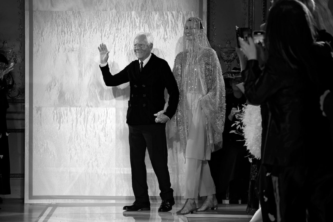 Fashion designer Giorgio Armani walked the runway during the Giorgio Armani Privé Haute Couture Spring-Summer 2025 show as part of Paris Fashion Week on January 28, 2025 in Paris, France. (Photo: Estrop/Getty Images)