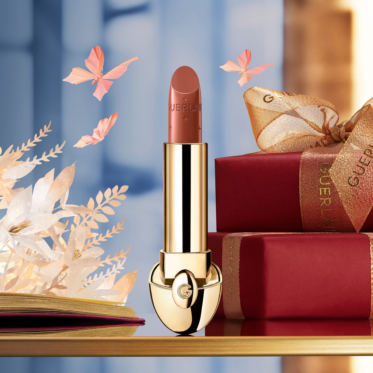 GUERLAINの口紅 Guerlain Rouge G De Guerlain Lipstick - N25 Flaming Red Satin