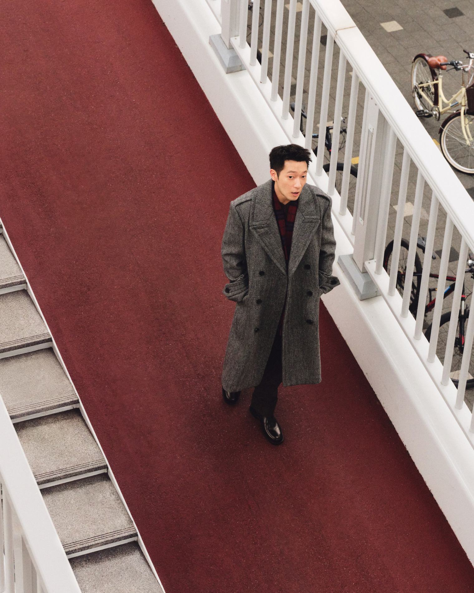 Son Sukku stars in the new Burberry outerwear campaign, The Unexpected Encounters (Photo: Burberry)